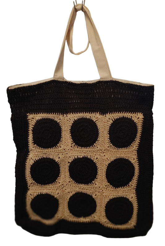 Black Retro Granny Tote