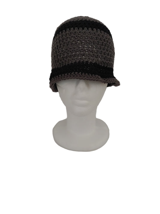 Grey and Black Stripe Bucket Hat S/M