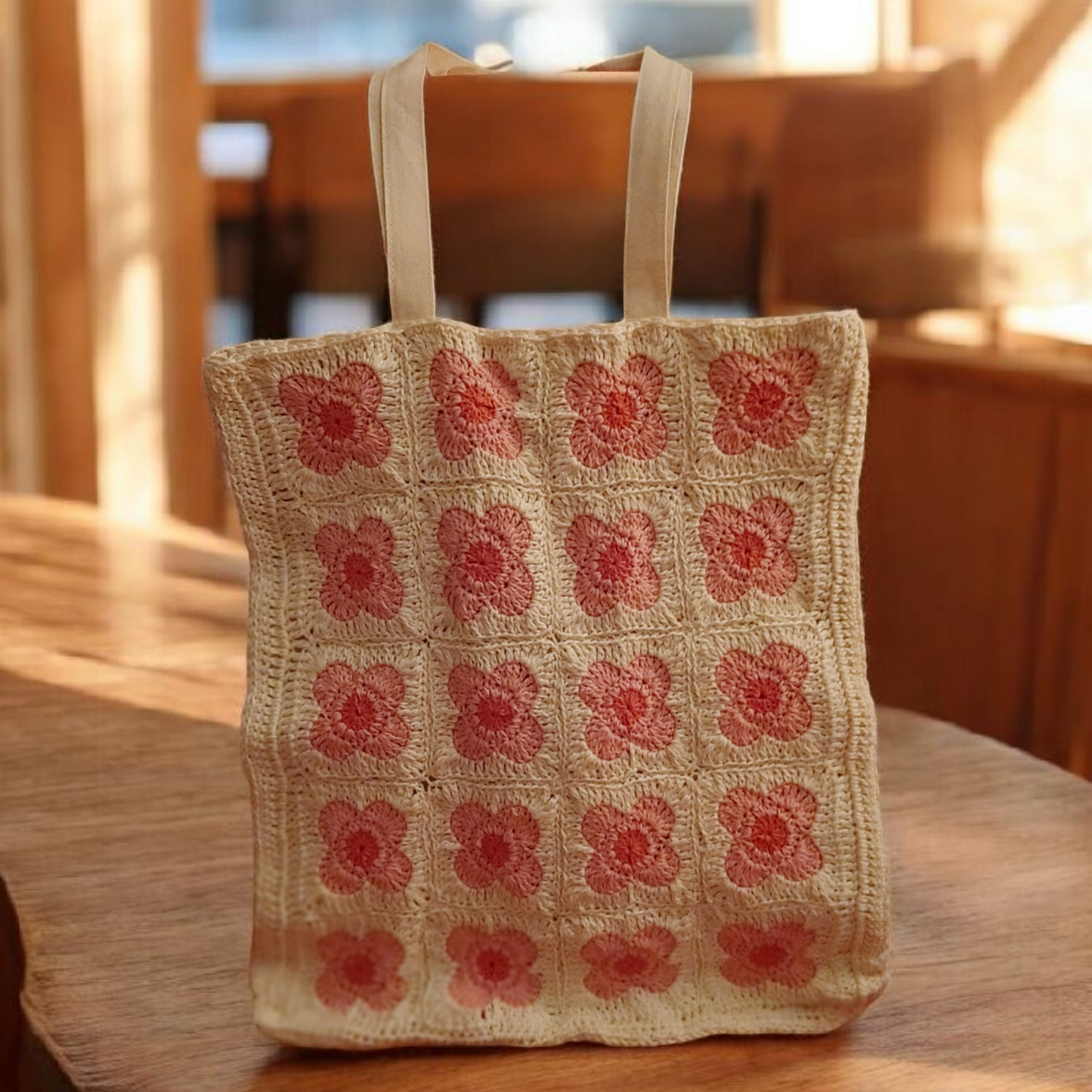 Pink and cream floral Eco-Tote