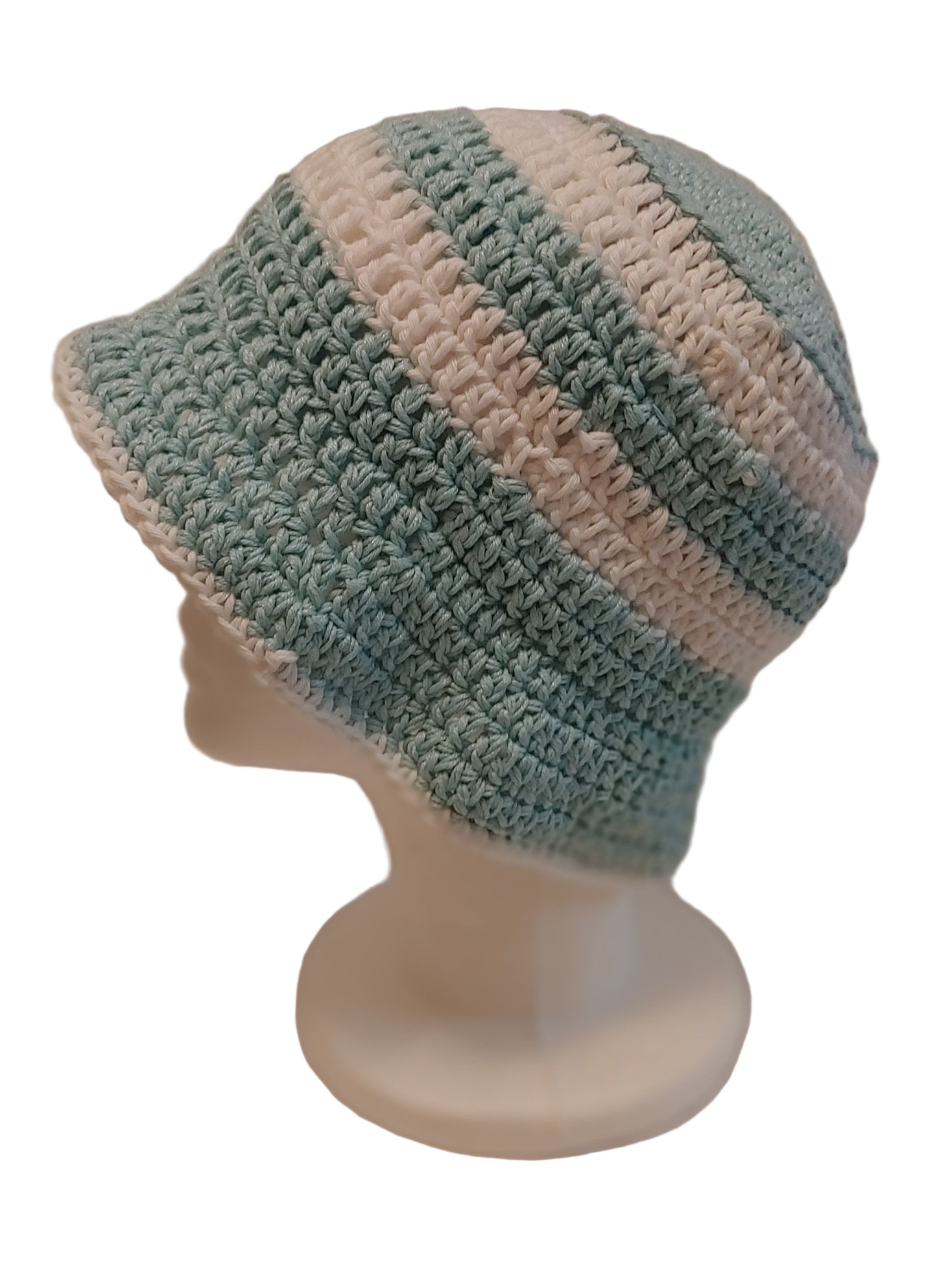 Blue and White Striped Bucket Hat L/XL